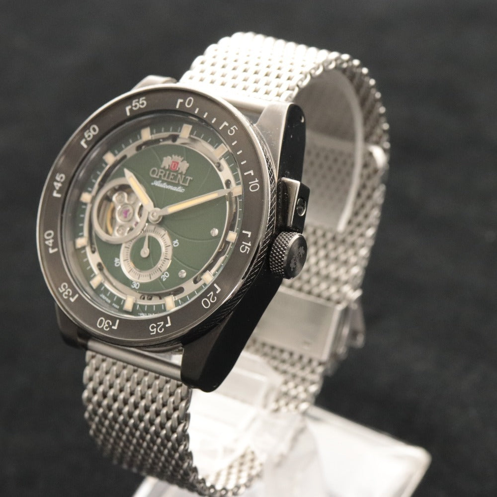 ■ Orient Retro Future Camera Automatic Watch, 136.8g, Men's, Black, Green Dial, Accessories Included