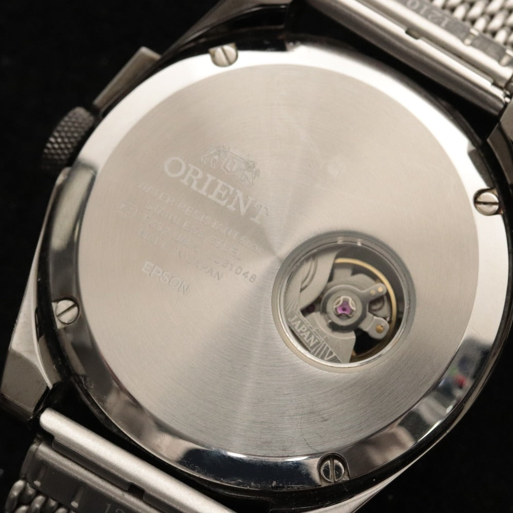 ■ Orient Retro Future Camera Automatic Watch, 136.8g, Men's, Black, Green Dial, Accessories Included