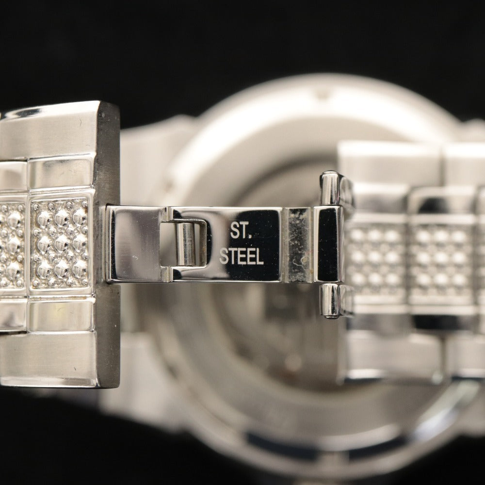 Bulova Watch 98A128, Skeleton Back, Automatic, 192.0g, Men's, Silver Dial, Black, Accessories Included