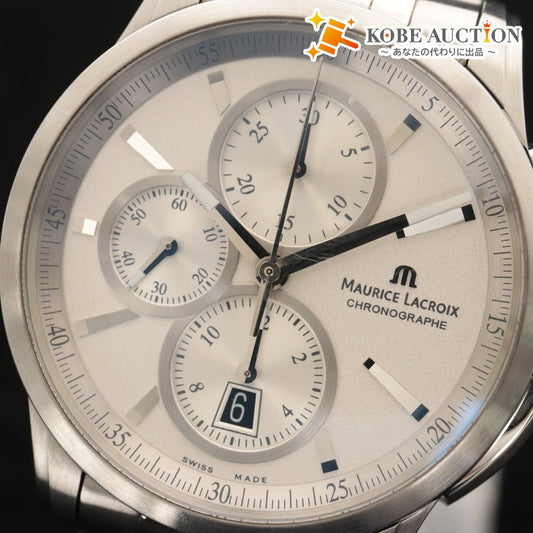 ■ Maurice Lacroix Pontos Automatic Watch, 189.3g, Men's, Silver Dial, Silver, Accessories Included