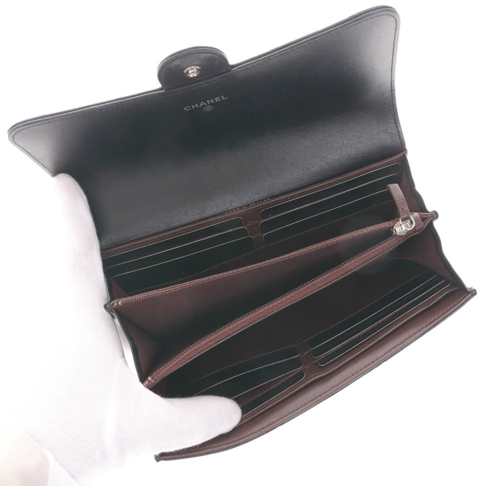 ■ CHANEL シャネル 長財布 二つ折り財布 ウォレット 札入れ 小銭入れ ブラック 付属品付き