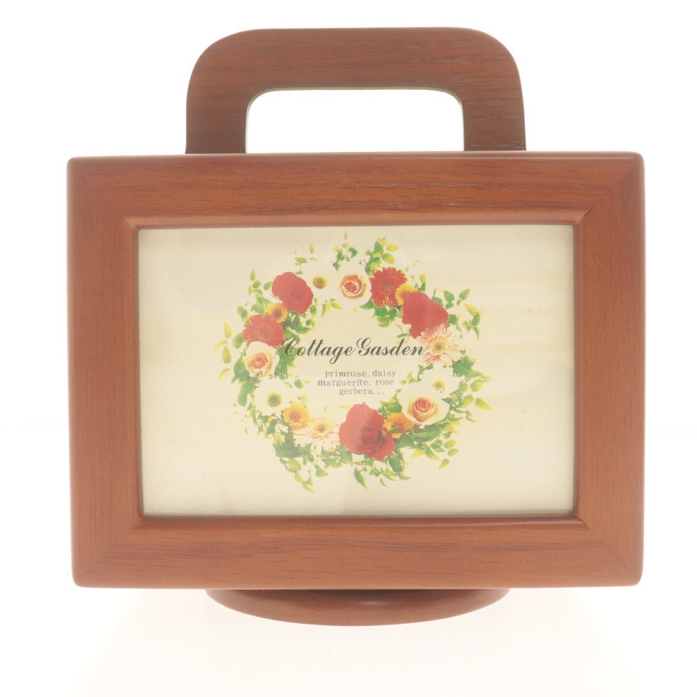 ■ フォトフレーム W-1281 箱型 ボックス コテージガーデン スタンド付き 木製 置 写真 花 ペン入れ 箱付き 未使用