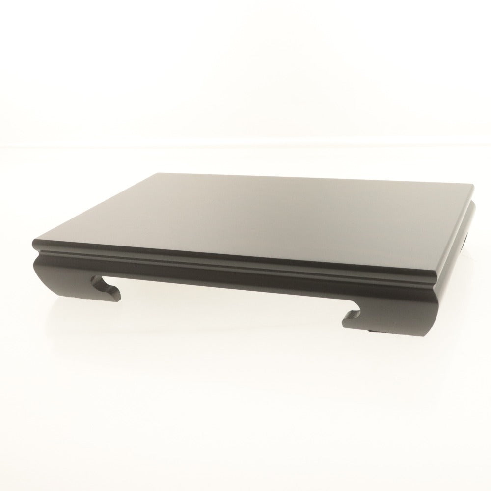 ■ 高級花台 木製 四足 紫檀調 松透し彫 飾り台 盆栽台 茶道具 和家具 全長36cm 付属品付き 未使用