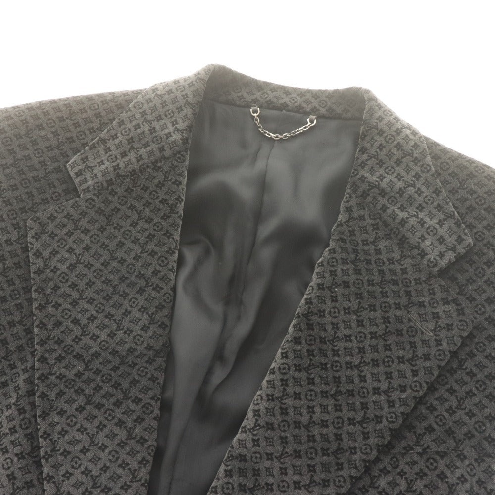 ■ ルイヴィトン テーラード ジャケット モノグラム 総柄 メンズ 52 (XXL相当) グレー 付属品付き