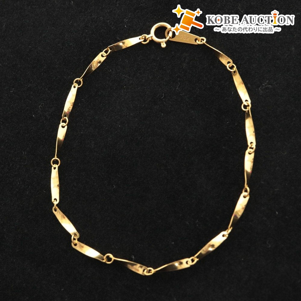 ■ Bracelet K24 Engraved Accessory Pure Gold 18.5cm 1.57g Women's Gold With Case Unused