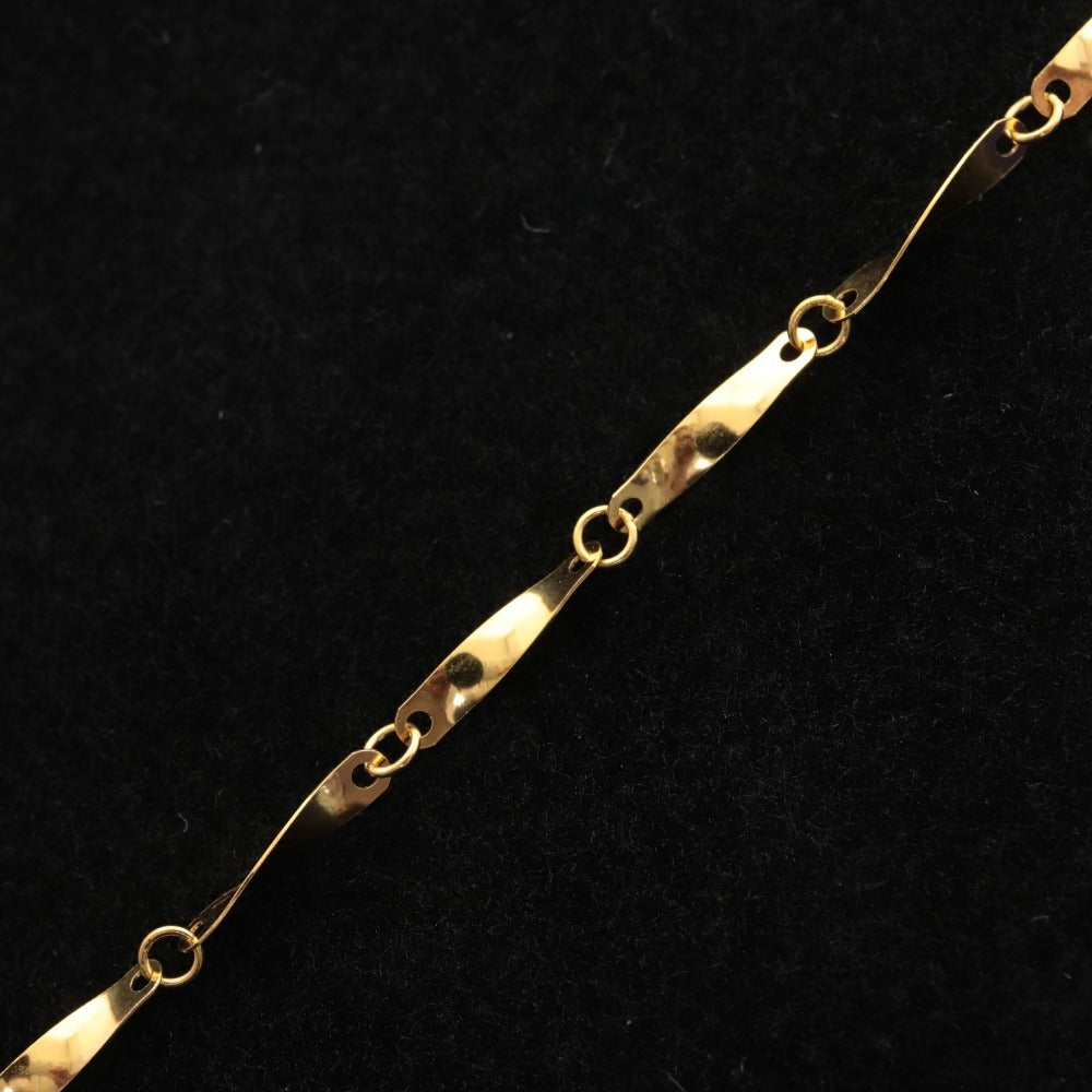 ■ Bracelet K24 Engraved Accessory Pure Gold 18.5cm 1.57g Women's Gold With Case Unused