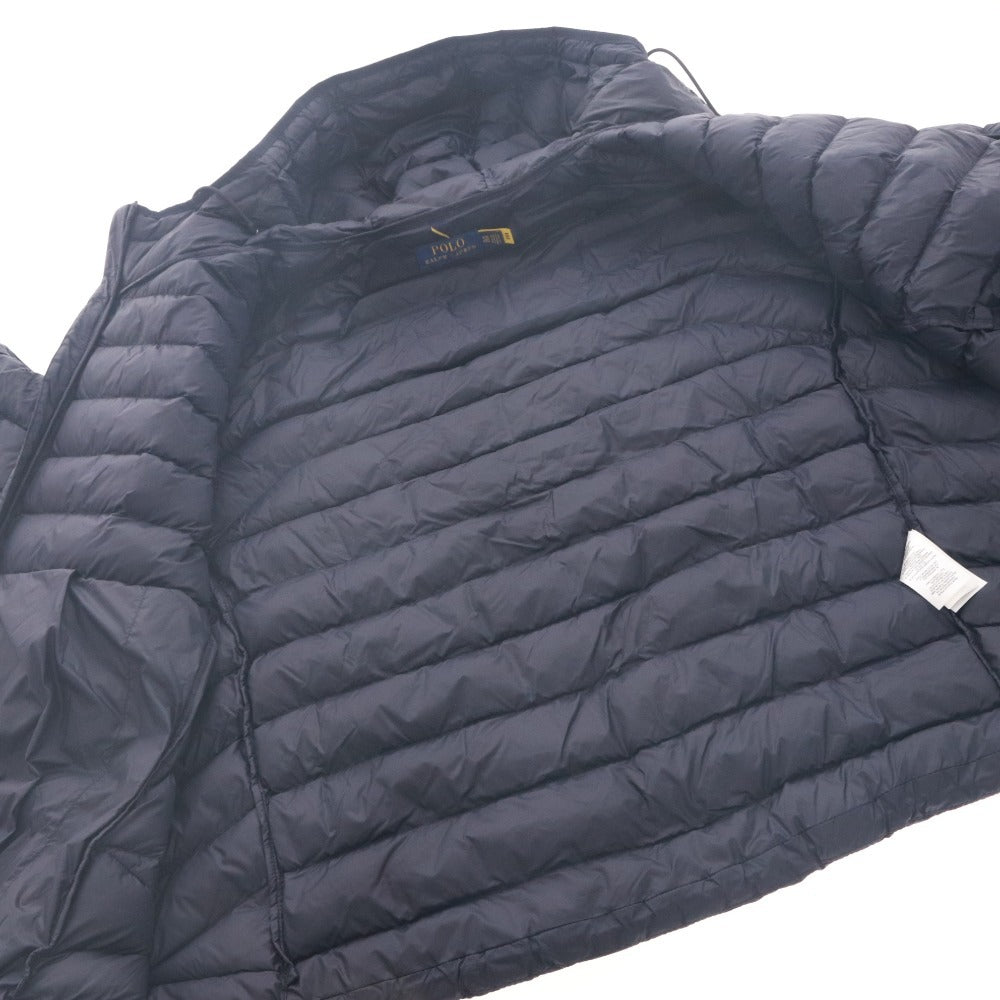 ■ POLO RALPH LAUREN ポロラルフローレン ダウンジャケット アウター ファスナー ポケット フード メンズ 4XB ダークネイビー系
