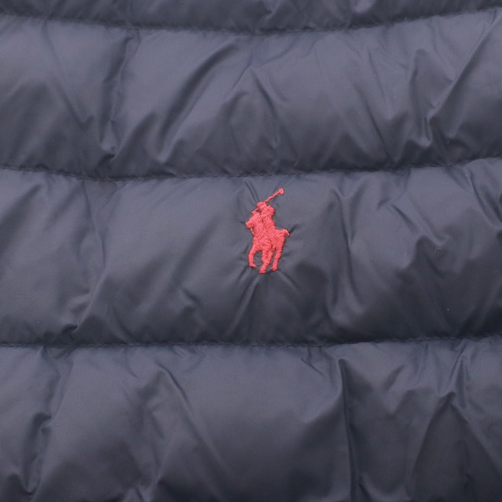 ■ POLO RALPH LAUREN ポロラルフローレン ダウンジャケット アウター ファスナー ポケット フード メンズ 4XB ダークネイビー系