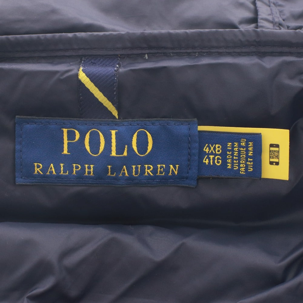 ■ POLO RALPH LAUREN ポロラルフローレン ダウンジャケット アウター ファスナー ポケット フード メンズ 4XB ダークネイビー系
