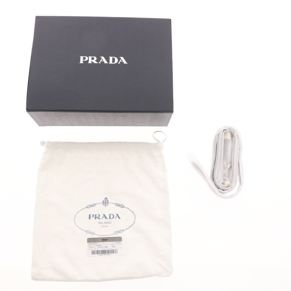 ■ PRADA プラダ サフィアーノレザー ショルダーバッグ 1BD320 鞄 トライアングルロゴ NERO レディース ブラック 付属品付き 未使用