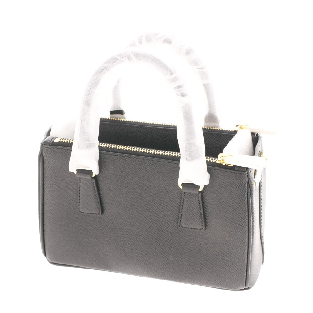 ■ PRADA プラダ ガレリア サフィアーノレザー ミニバッグ 1BA916 鞄 ショルダー 2way NERO レディース ブラック 付属品付き 未使用