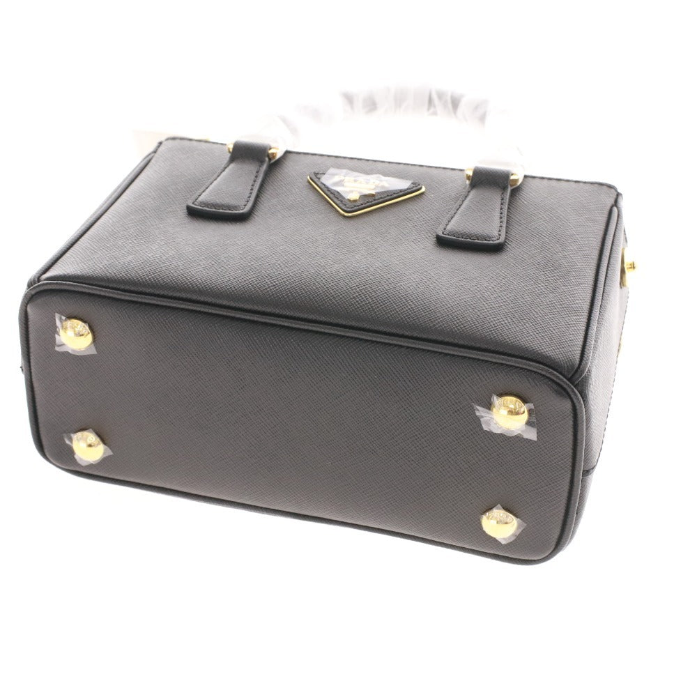 ■ PRADA プラダ ガレリア サフィアーノレザー ミニバッグ 1BA916 鞄 ショルダー 2way NERO レディース ブラック 付属品付き 未使用
