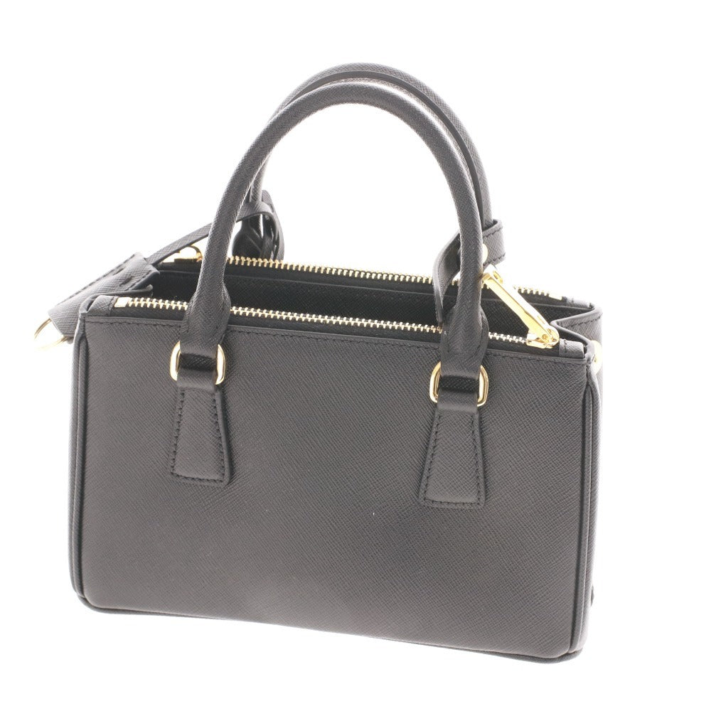 ■ PRADA プラダ ガレリア サフィアーノレザー ミニバッグ 1BA916 鞄 ショルダー 2way NERO レディース ブラック 付属品付き