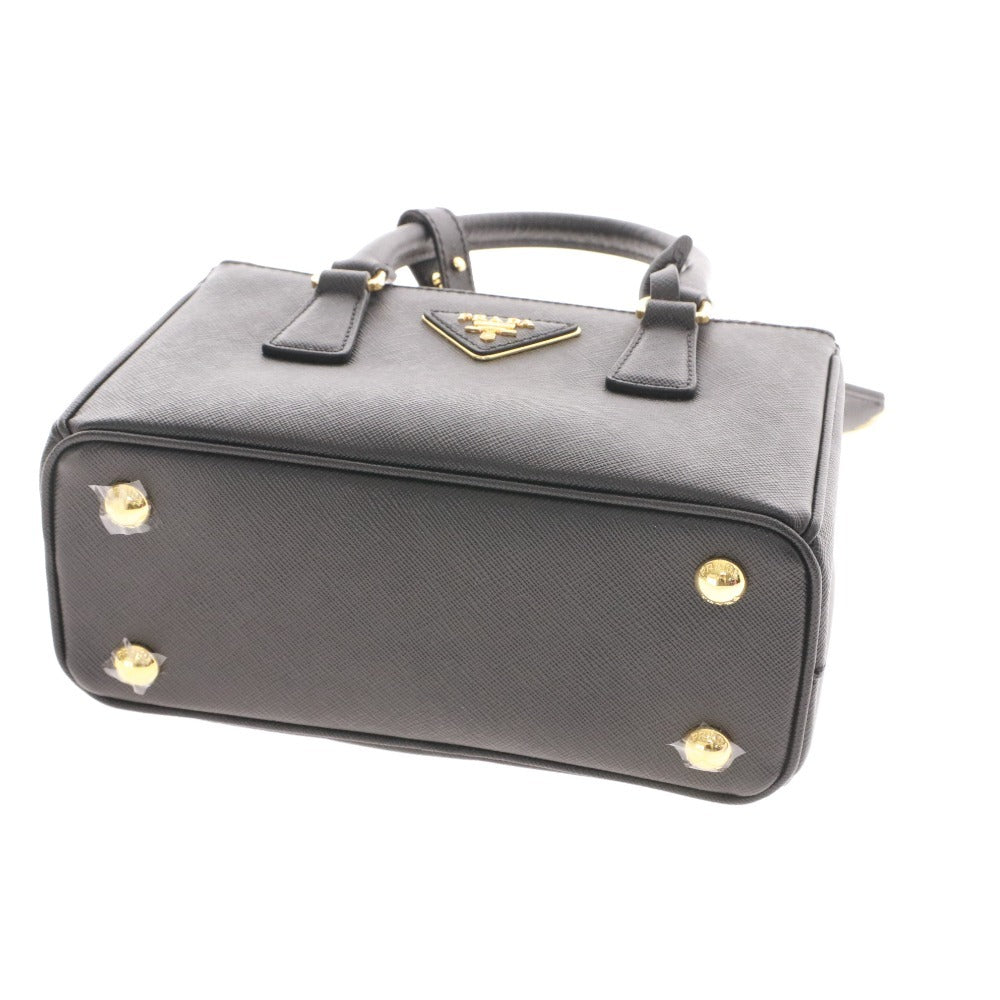 ■ PRADA プラダ ガレリア サフィアーノレザー ミニバッグ 1BA916 鞄 ショルダー 2way NERO レディース ブラック 付属品付き