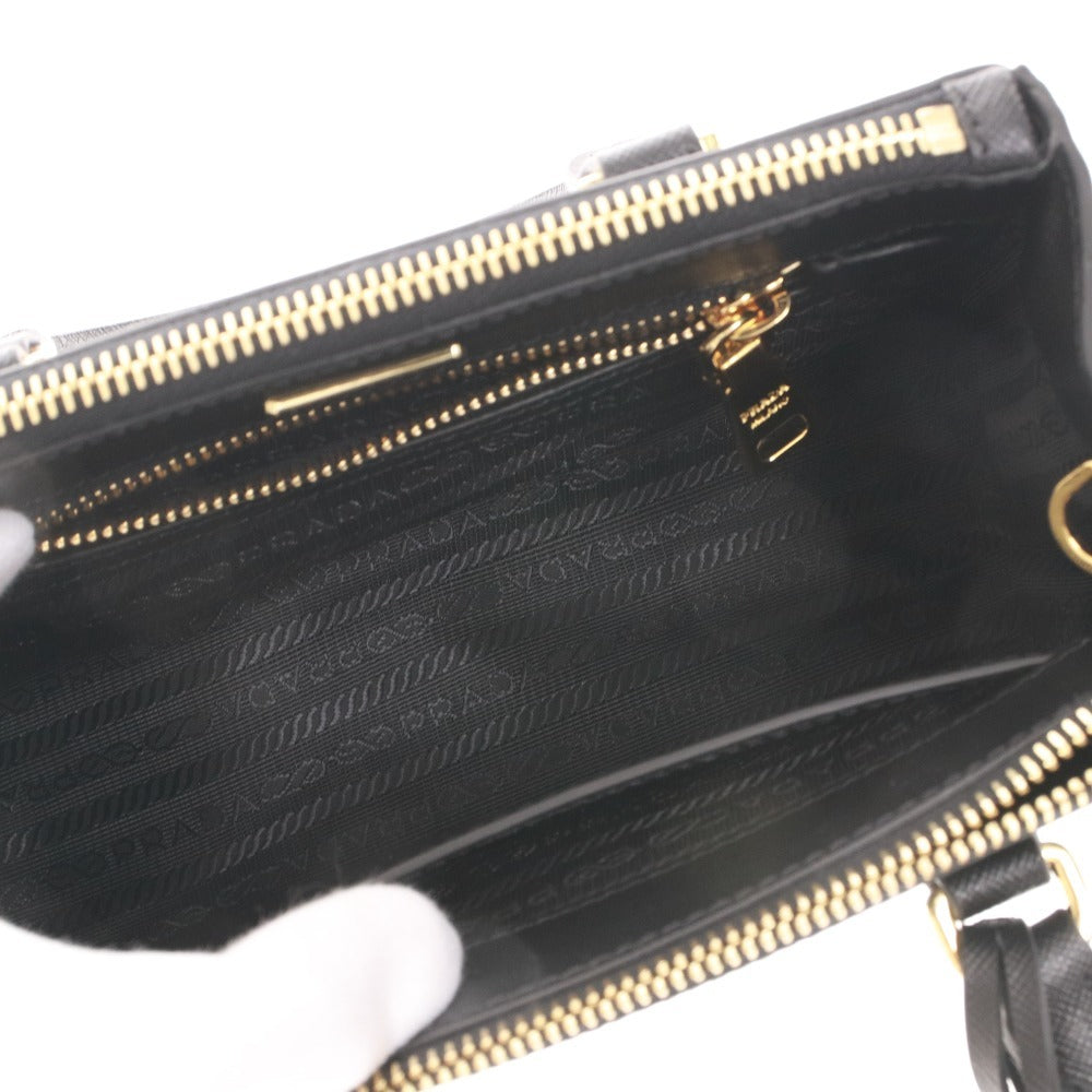■ PRADA プラダ ガレリア サフィアーノレザー ミニバッグ 1BA916 鞄 ショルダー 2way NERO レディース ブラック 付属品付き