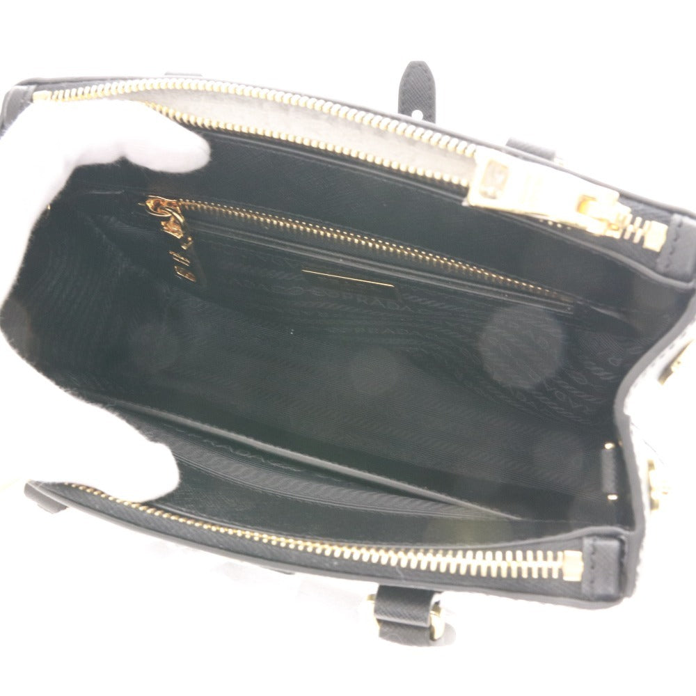 ■ PRADA プラダ ガレリア サフィアーノレザー スモールバッグ 1BA896 鞄 ショルダー 2way NERO レディース ブラック 付属品付き未使用