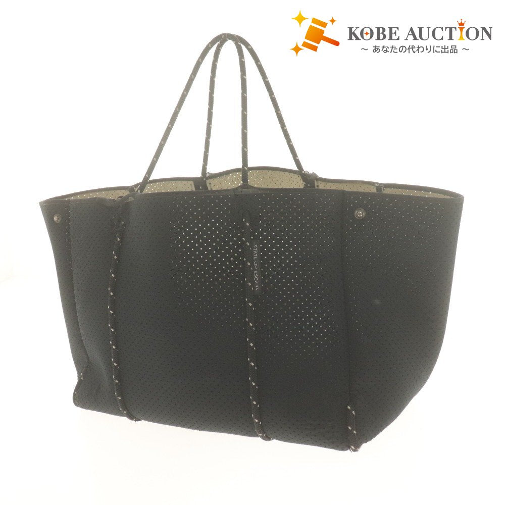 ■ STATE OF ESCAPE ステートオブエスケープ ハンド トートバッグ 鞄 大容量 幅61.5cm メンズ レディース ブラック 黒 小物入れ付き