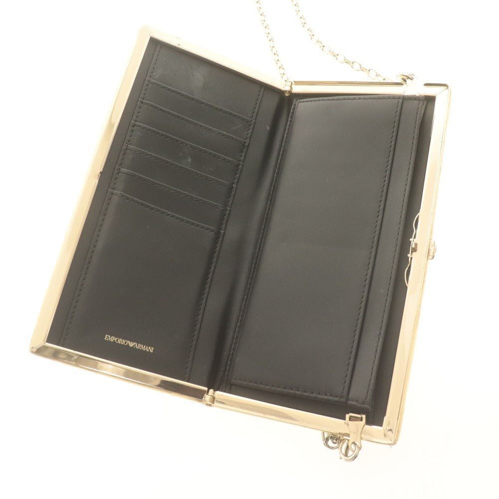 ■ EMPORIO ARMANI エンポリオアルマーニ 長財布 チェーン カード 札入れ レディース ゴールド
