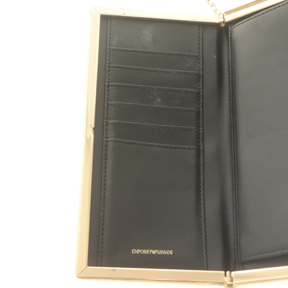 ■ EMPORIO ARMANI エンポリオアルマーニ 長財布 チェーン カード 札入れ レディース ゴールド