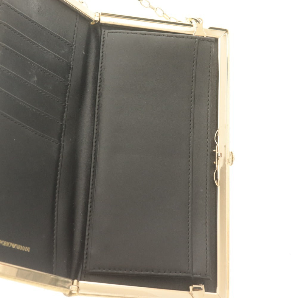■ EMPORIO ARMANI エンポリオアルマーニ 長財布 チェーン カード 札入れ レディース ゴールド