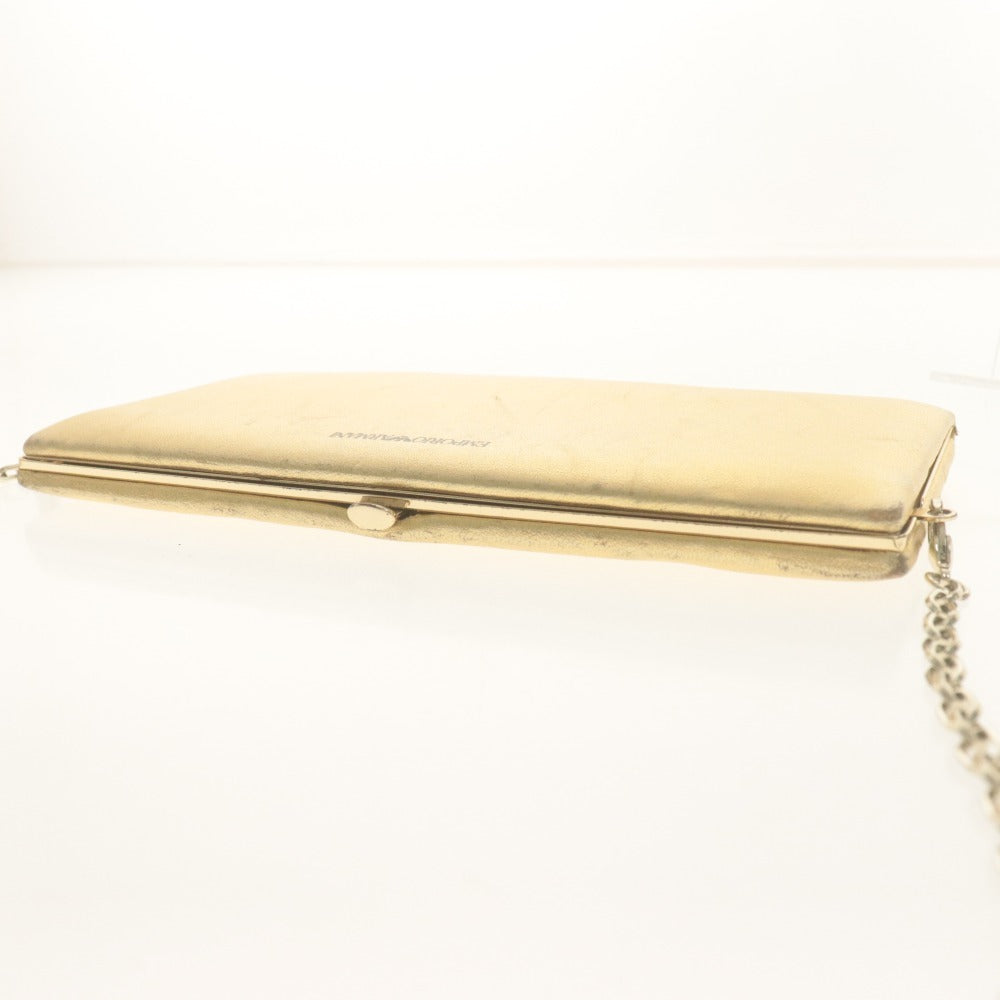 ■ EMPORIO ARMANI エンポリオアルマーニ 長財布 チェーン カード 札入れ レディース ゴールド