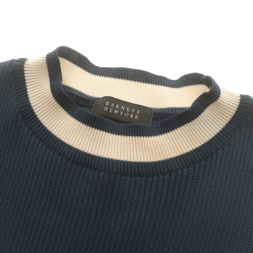 ■ BARNEYS NEWYORK バーニーズニューヨーク ロングワンピース ニット 長袖 トップス 日本製 レディース F (フリー) ネイビー ホワイト