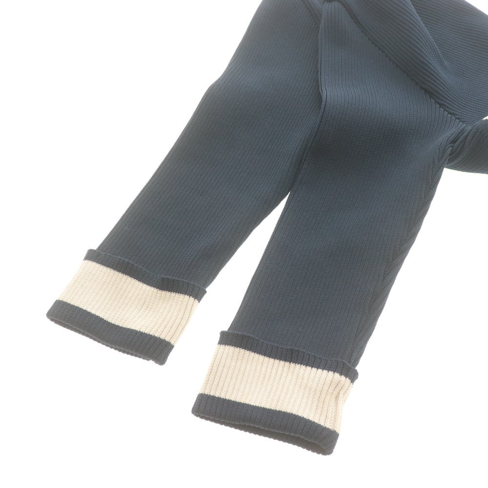 ■ BARNEYS NEWYORK バーニーズニューヨーク ロングワンピース ニット 長袖 トップス 日本製 レディース F (フリー) ネイビー ホワイト