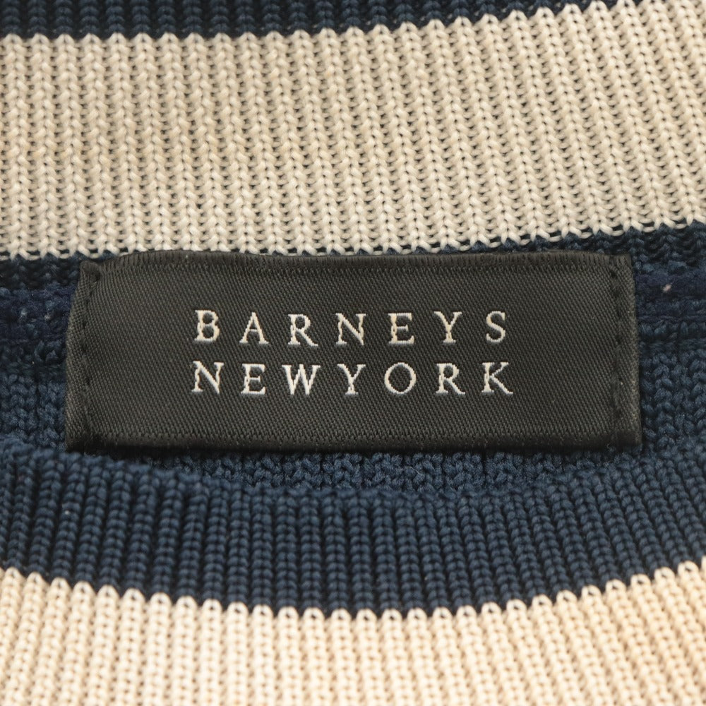 ■ BARNEYS NEWYORK バーニーズニューヨーク ロングワンピース ニット 長袖 トップス 日本製 レディース F (フリー) ネイビー ホワイト