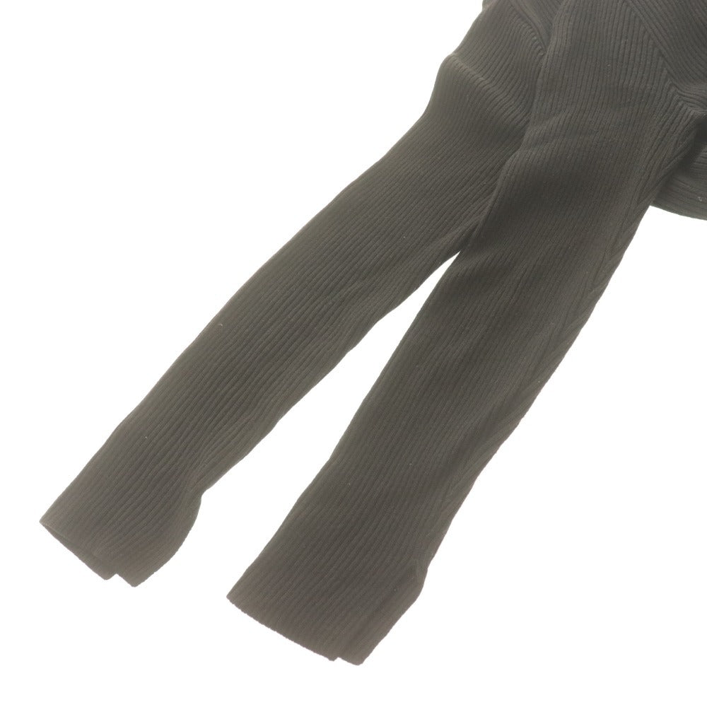 ■ バーニーズ・ニューヨーク ロングワンピース ニット 長袖 トップス 総柄 日本製 レディース 38 (M相当) ブラック ホワイト 白黒