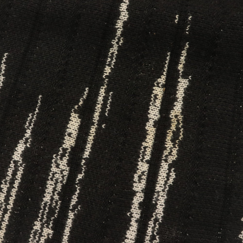 ■ バーニーズ・ニューヨーク ロングワンピース ニット 長袖 トップス 総柄 日本製 レディース 38 (M相当) ブラック ホワイト 白黒