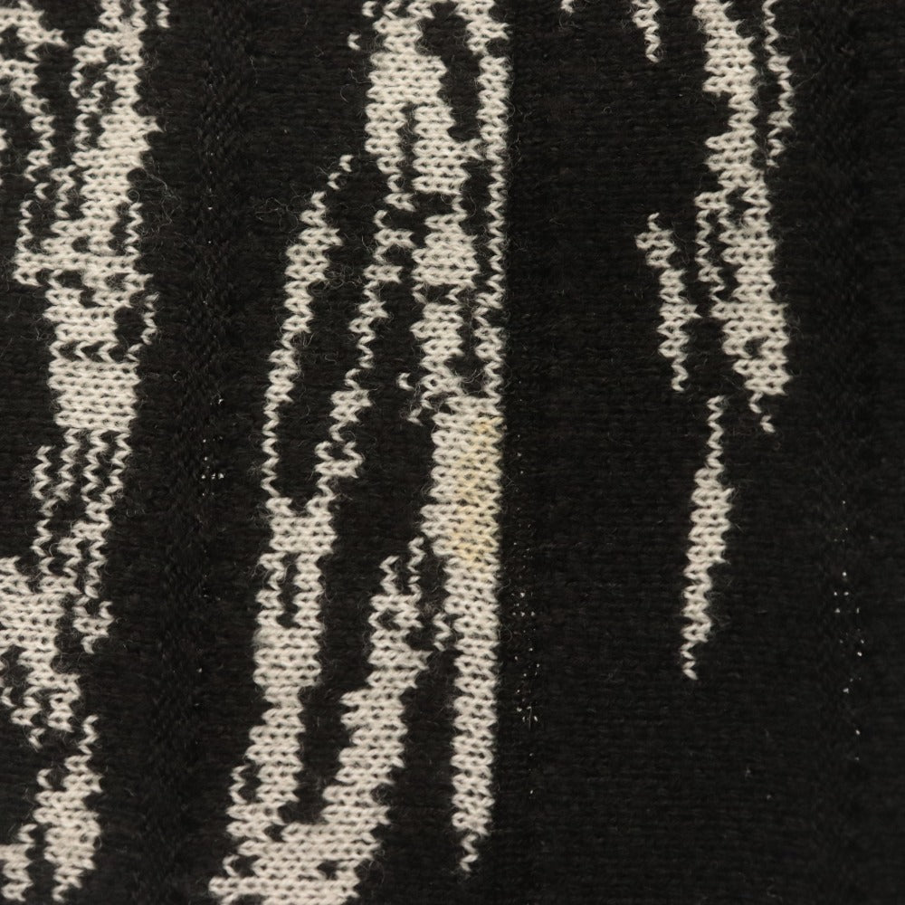 ■ バーニーズ・ニューヨーク ロングワンピース ニット 長袖 トップス 総柄 日本製 レディース 38 (M相当) ブラック ホワイト 白黒