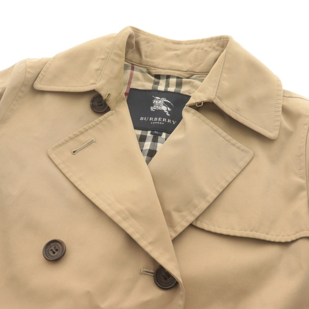 ■ BURBERRY LONDON トレンチコート ジャケット FRD43-195-51 長袖 アウター 襟 内側チェック柄 レディース 36 (S相当) ベージュ系