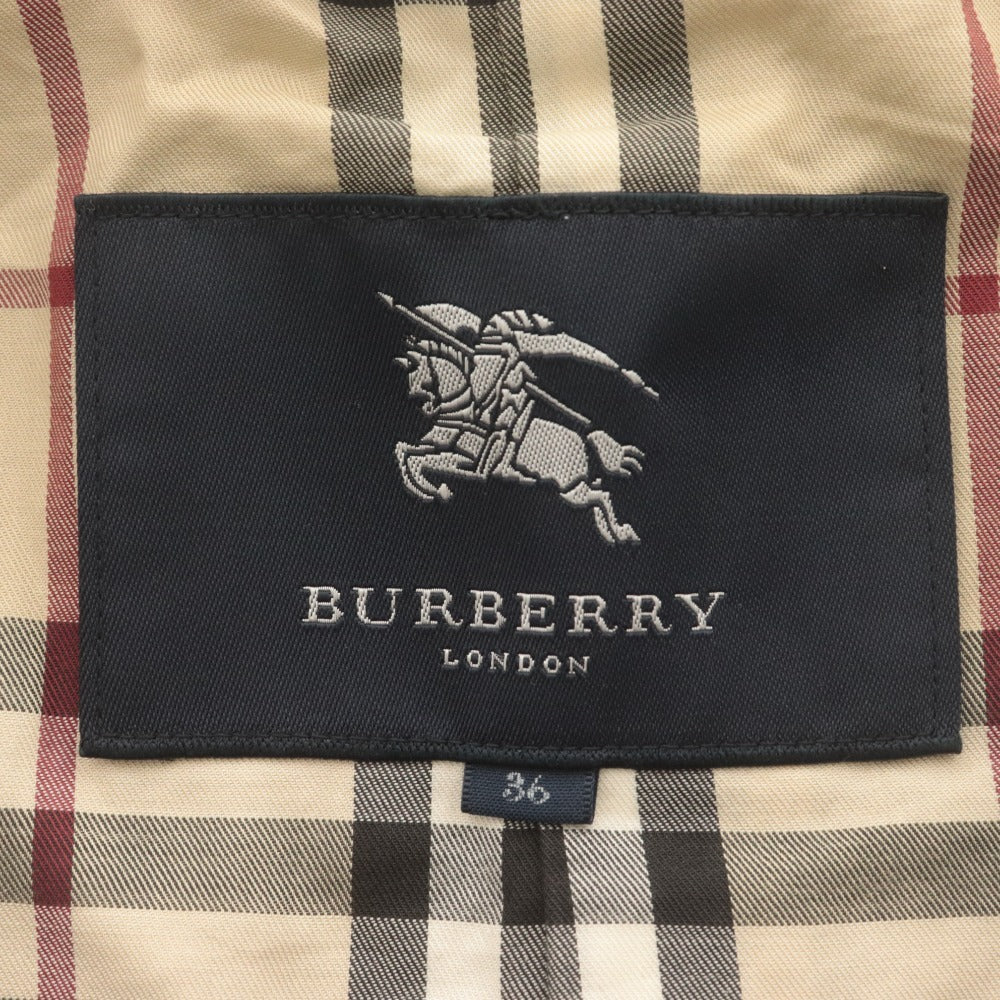 ■ BURBERRY LONDON トレンチコート ジャケット FRD43-195-51 長袖 アウター 襟 内側チェック柄 レディース 36 (S相当) ベージュ系