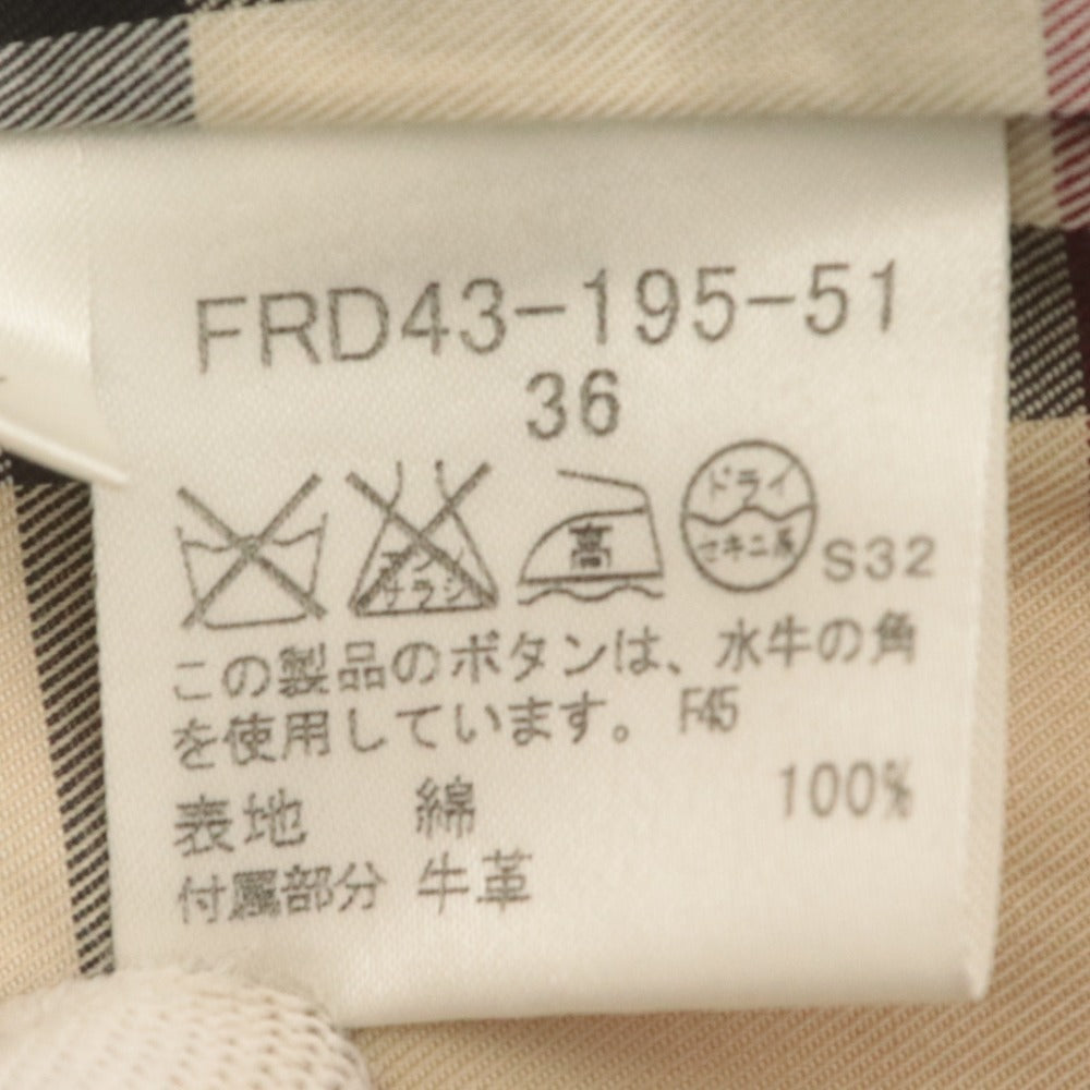 ■ BURBERRY LONDON トレンチコート ジャケット FRD43-195-51 長袖 アウター 襟 内側チェック柄 レディース 36 (S相当) ベージュ系