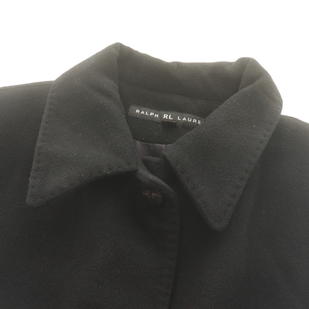 ■ RALPH PL LAUREN ロングコート ジャケット CO PL NA 2075 019 長袖 アウター カシミヤ100% 日本製 レディース 9 (M相当) ブラック 黒