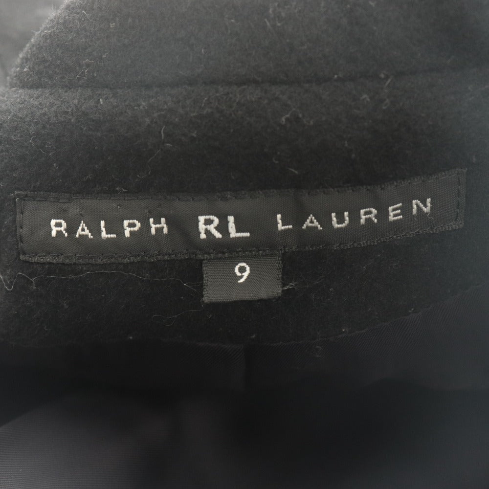 ■ RALPH PL LAUREN ロングコート ジャケット CO PL NA 2075 019 長袖 アウター カシミヤ100% 日本製 レディース 9 (M相当) ブラック 黒