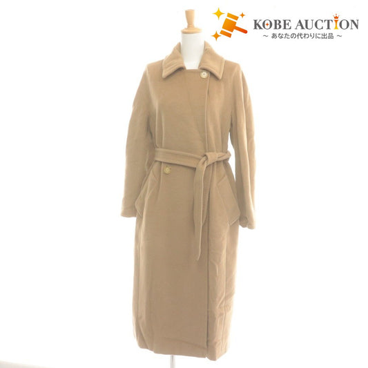 ■ MAX MARA マックスマーラ トレンチコート ロング 1600014 長袖 アウター ジャケット 襟 レディース 38 (M相当) ベージュ ハンガー付き