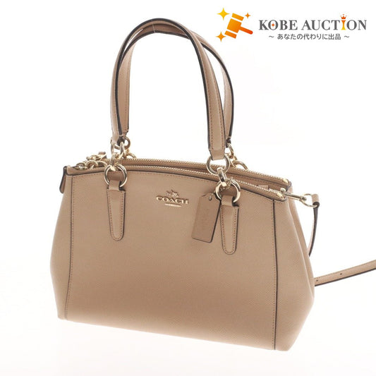 ■ コーチ ハンドバッグ ショルダーバッグ 鞄 ミニクリスティーキャリーオール レザー レディース ベージュ