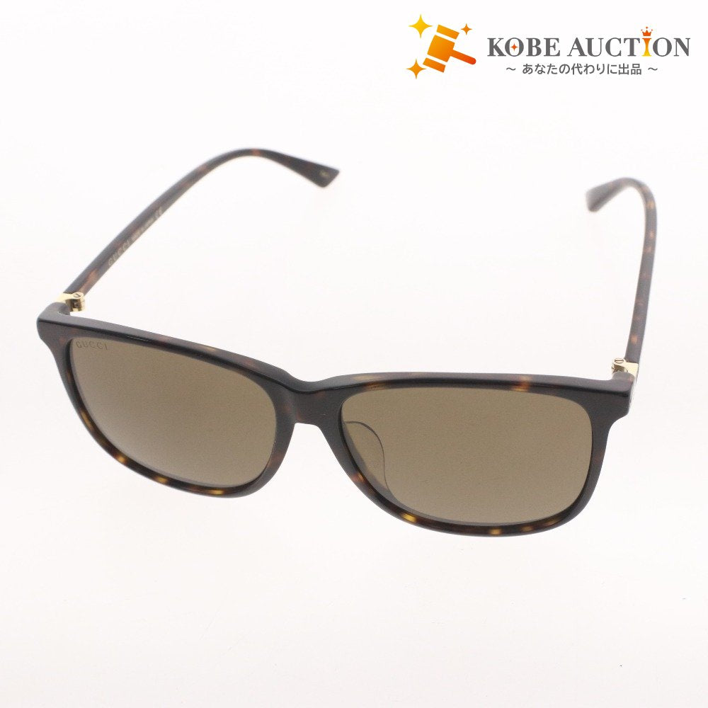 ■ グッチ サングラス GG0017SA 002 58□15-145 アイウェア べっ甲 スクエア 度なし メンズ レディース ブラウン 付属品付き
