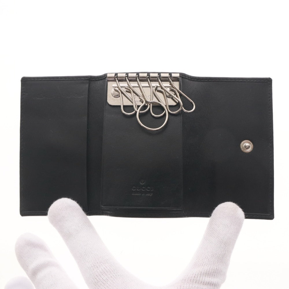 ■ グッチ キーケース 6連 インターロッキングG 小物 メンズ レディース ブラック