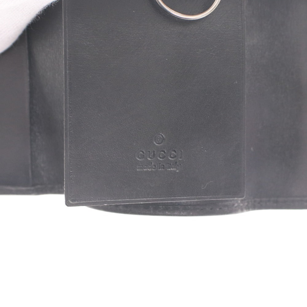 ■ グッチ キーケース 6連 インターロッキングG 小物 メンズ レディース ブラック
