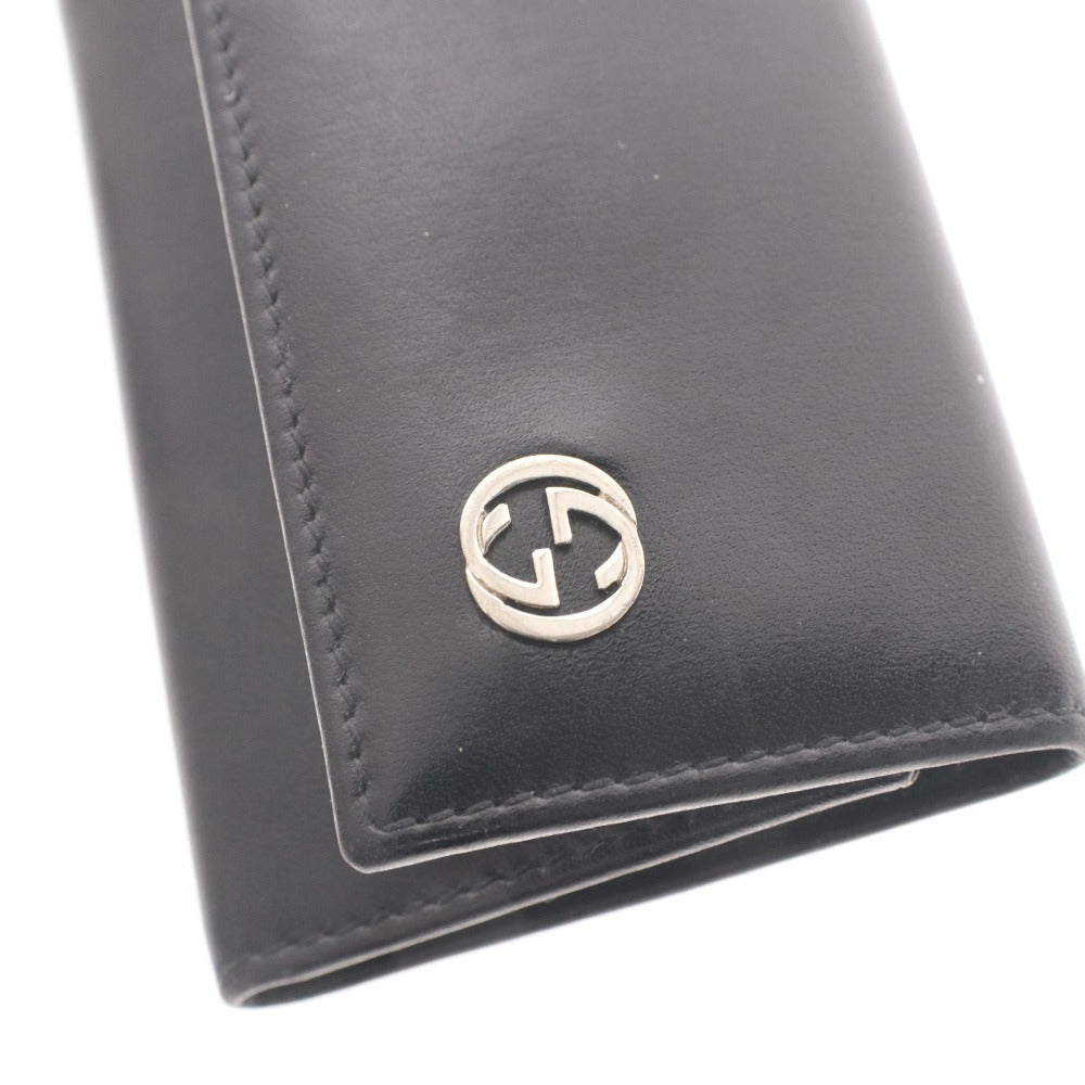 ■ グッチ キーケース 6連 インターロッキングG 小物 メンズ レディース ブラック