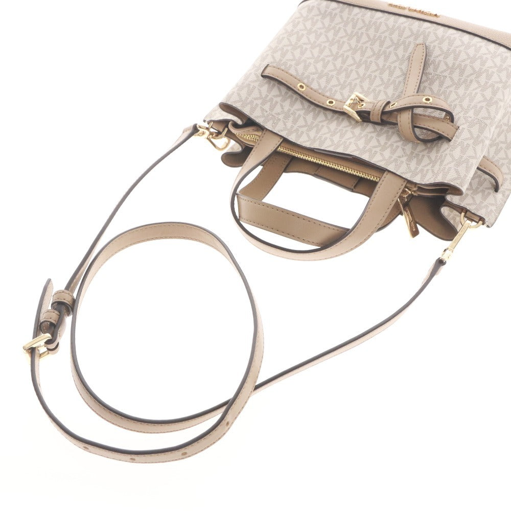 ■ マイケルコース エミリア サッチェル スモール ハンドバッグ ショルダーバッグ 鞄 ロゴ レディース ベージュ