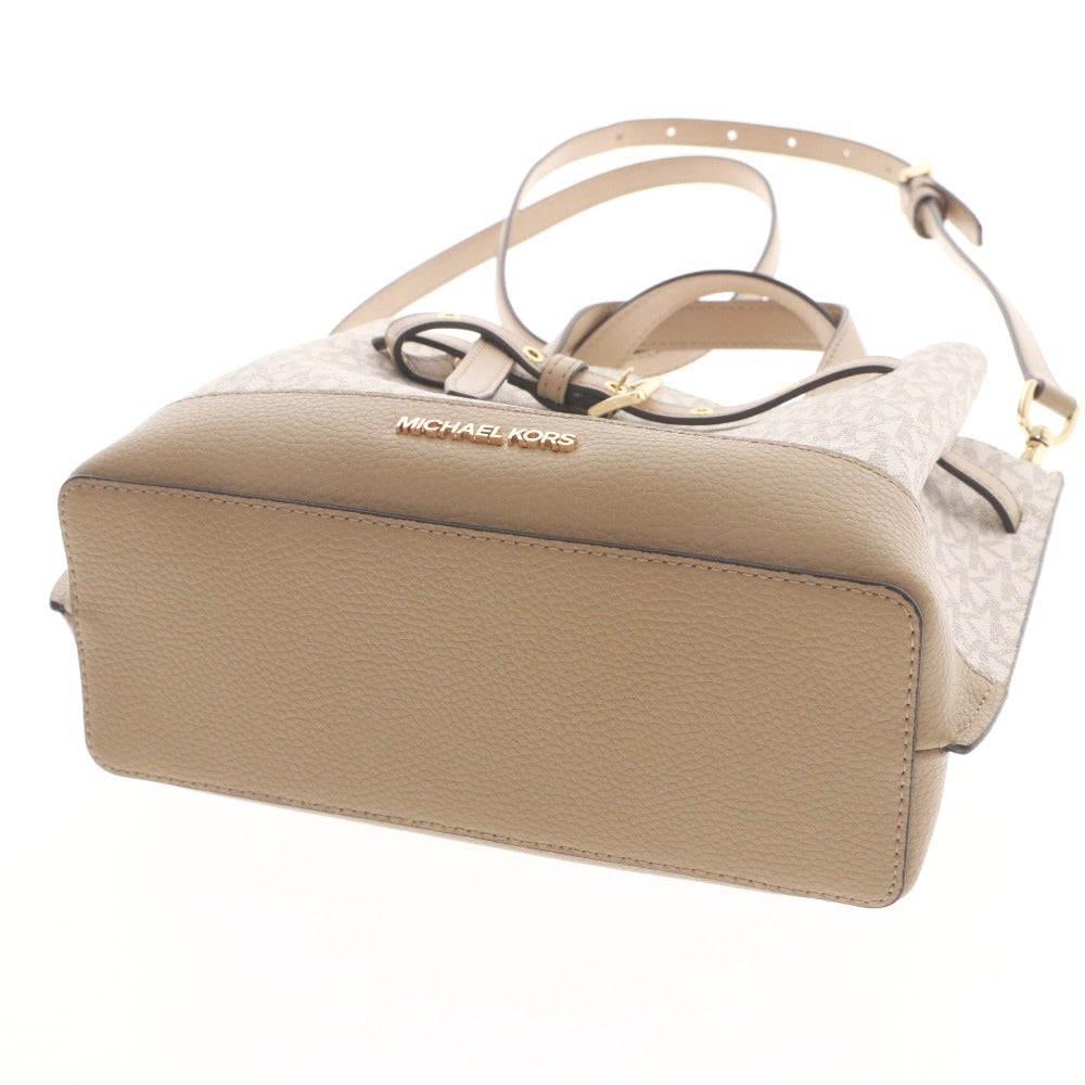 ■ マイケルコース エミリア サッチェル スモール ハンドバッグ ショルダーバッグ 鞄 ロゴ レディース ベージュ