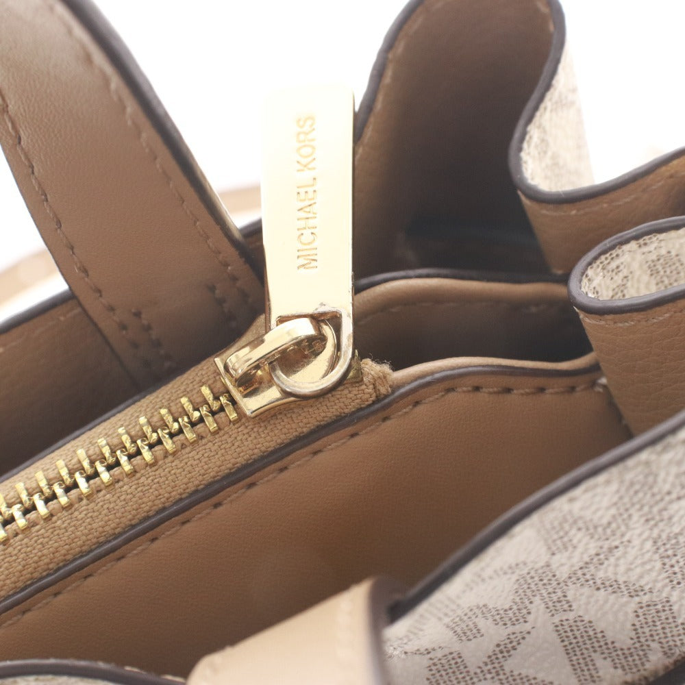 ■ マイケルコース エミリア サッチェル スモール ハンドバッグ ショルダーバッグ 鞄 ロゴ レディース ベージュ