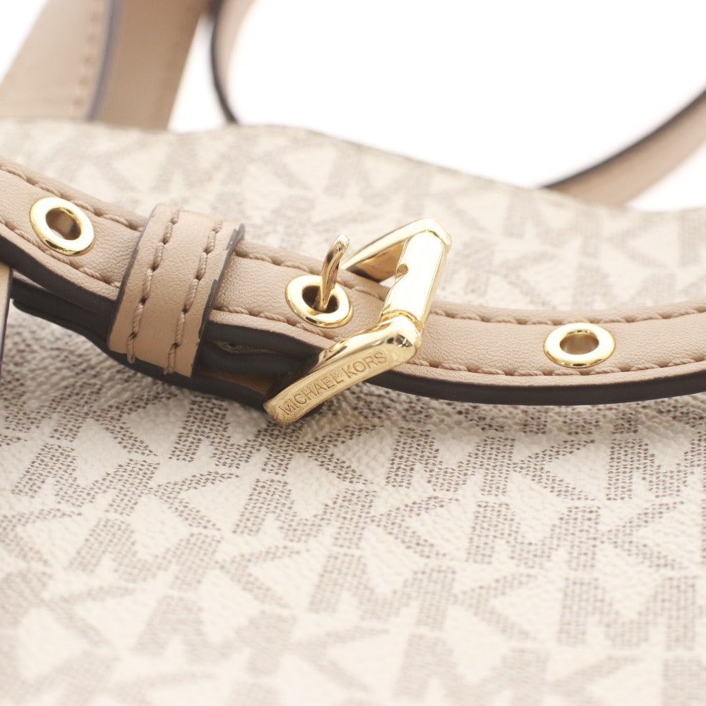 ■ マイケルコース エミリア サッチェル スモール ハンドバッグ ショルダーバッグ 鞄 ロゴ レディース ベージュ