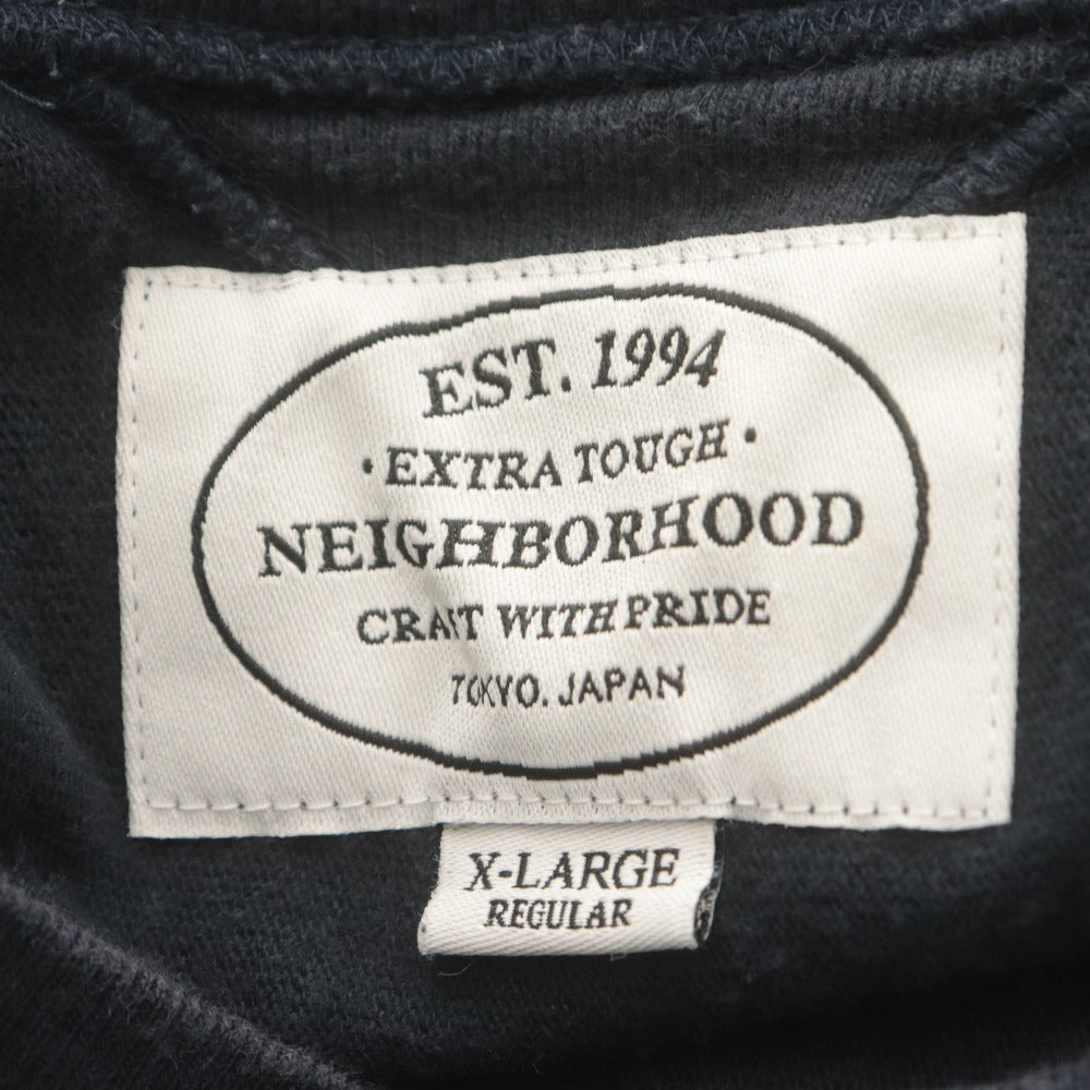 ■ NEIGHBORHOOD ネイバーフッド トレーナー 長袖 トップス プリント コットン クルーネック メンズ XL ネイビー系