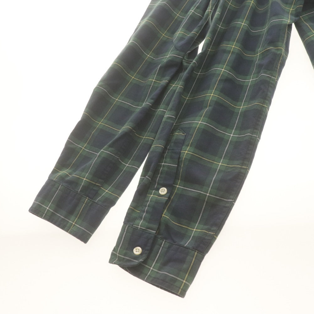 ■ RALPH LAUREN ラルフローレン チェックシャツ 長袖 トップス ブラックウォッチ ボタンダウン ポケット コットン メンズ L グリーン系