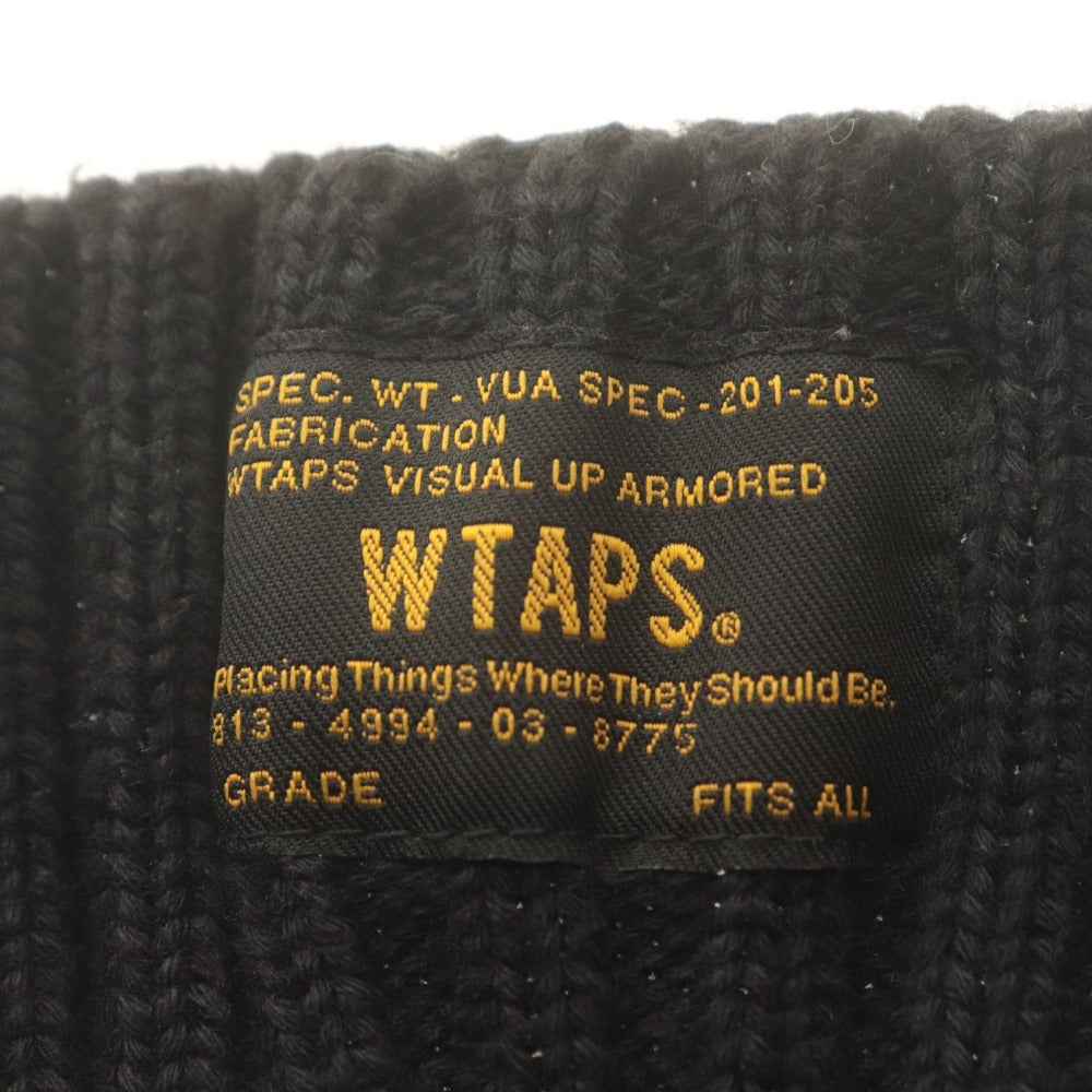 ■ WTAPS ダブルタップス ニットキャップ ニット帽 ビーニー 帽子パッチ COOLMAX メンズ F ブラック