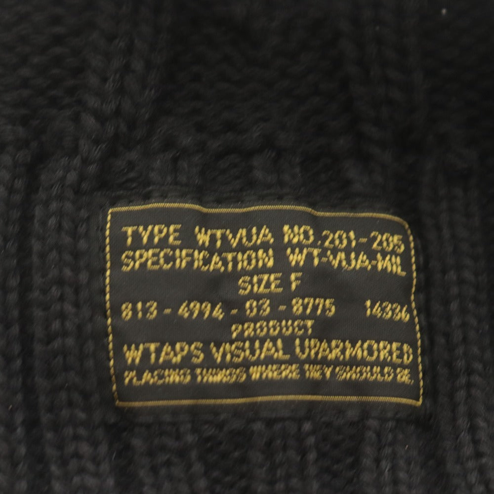 ■ WTAPS ダブルタップス ニットキャップ ニット帽 ビーニー 帽子パッチ COOLMAX メンズ F ブラック